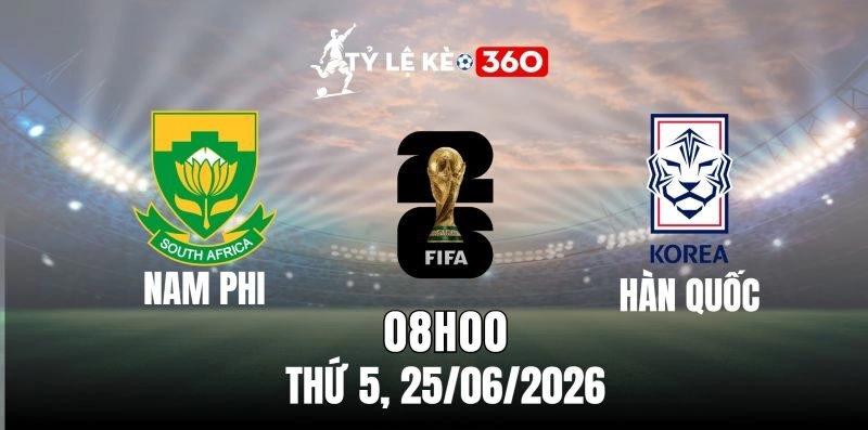 Soi kèo nhà cái Nam Phi vs Hàn Quốc – Bảng A World cup 08h00 ngày 25/06/2026